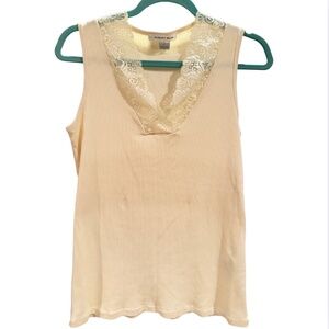 August Silk Lace Vanilla Tank